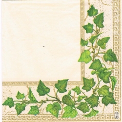 Serwetka do decoupage -126- bluszcz / tło ekru
